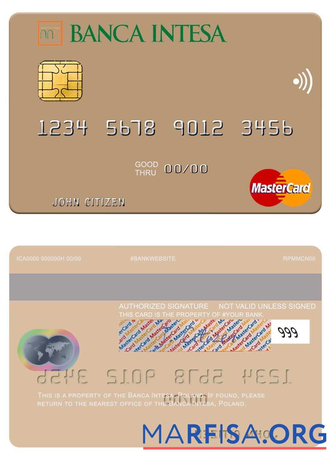 Downloadable Poland Banca Intesa mastercard example